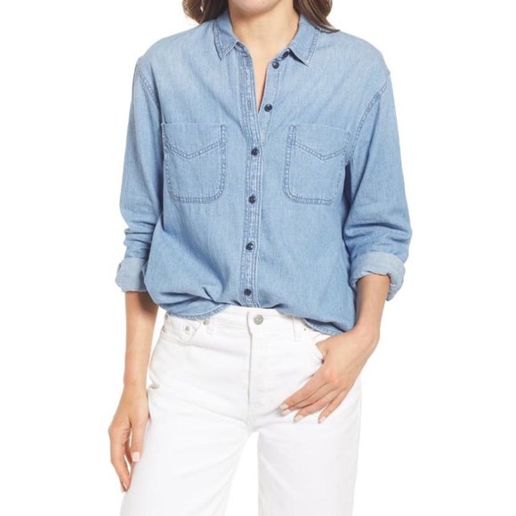 Madewell Tops - 🆕 Madewell Denim Classic Ex-Boyfriend Shirt in Haviland Wash